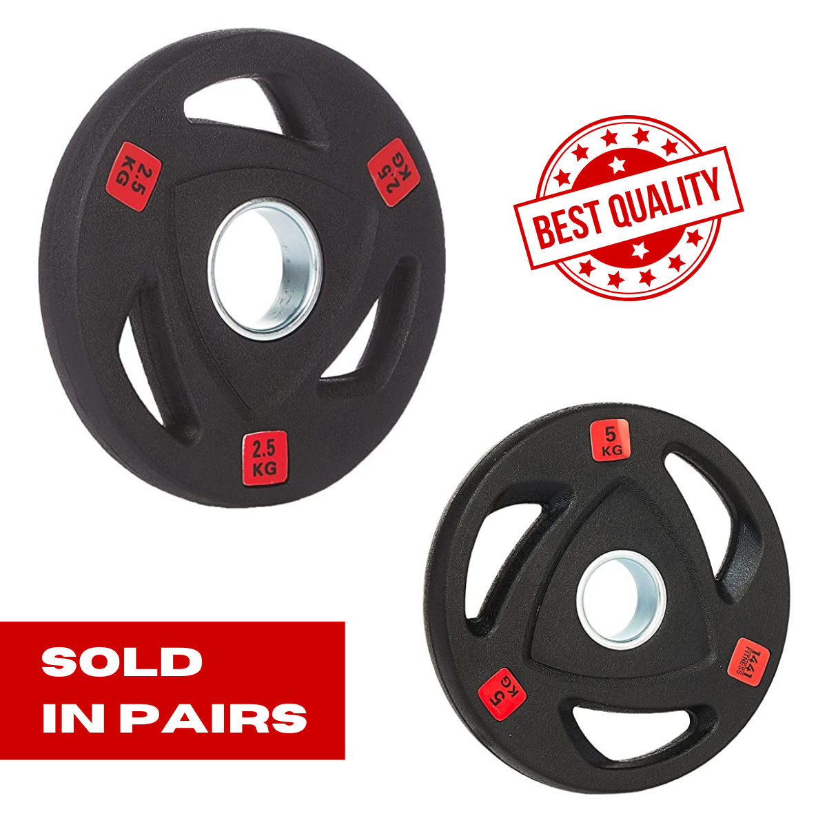 Olympic Rubber Weight Plates 5KG (Pair)